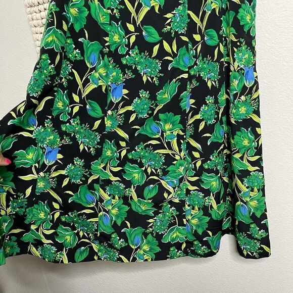 Sag Harbor Black Green Floral Skirt 14P - Picture 2 of 6